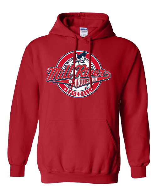 Mill River Baseball Red Hooded Sweatshirt