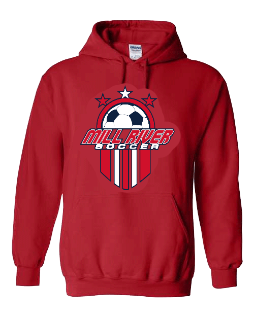 MRU Soccer red Hooded Sweatshirt