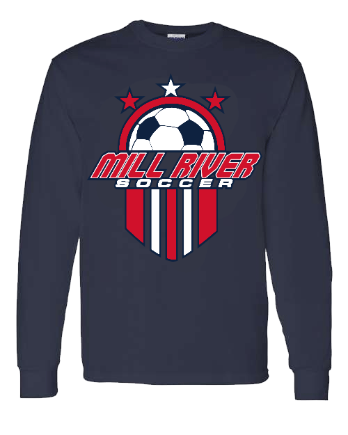 MRU Soccer Navy Long Sleeve T-Shirt
