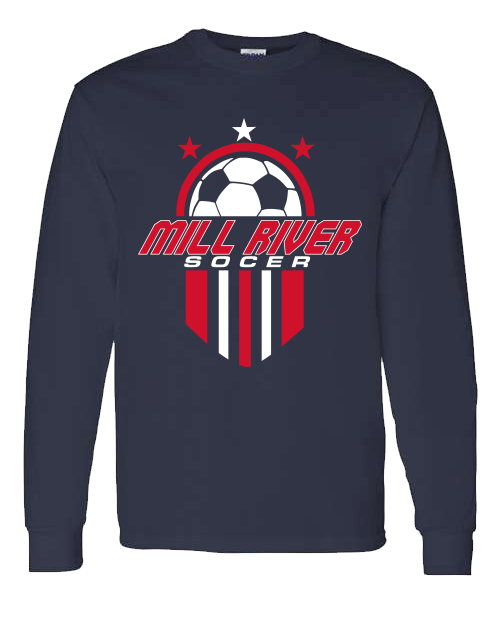 MRU soccer Navy Long Sleeve T-shirt