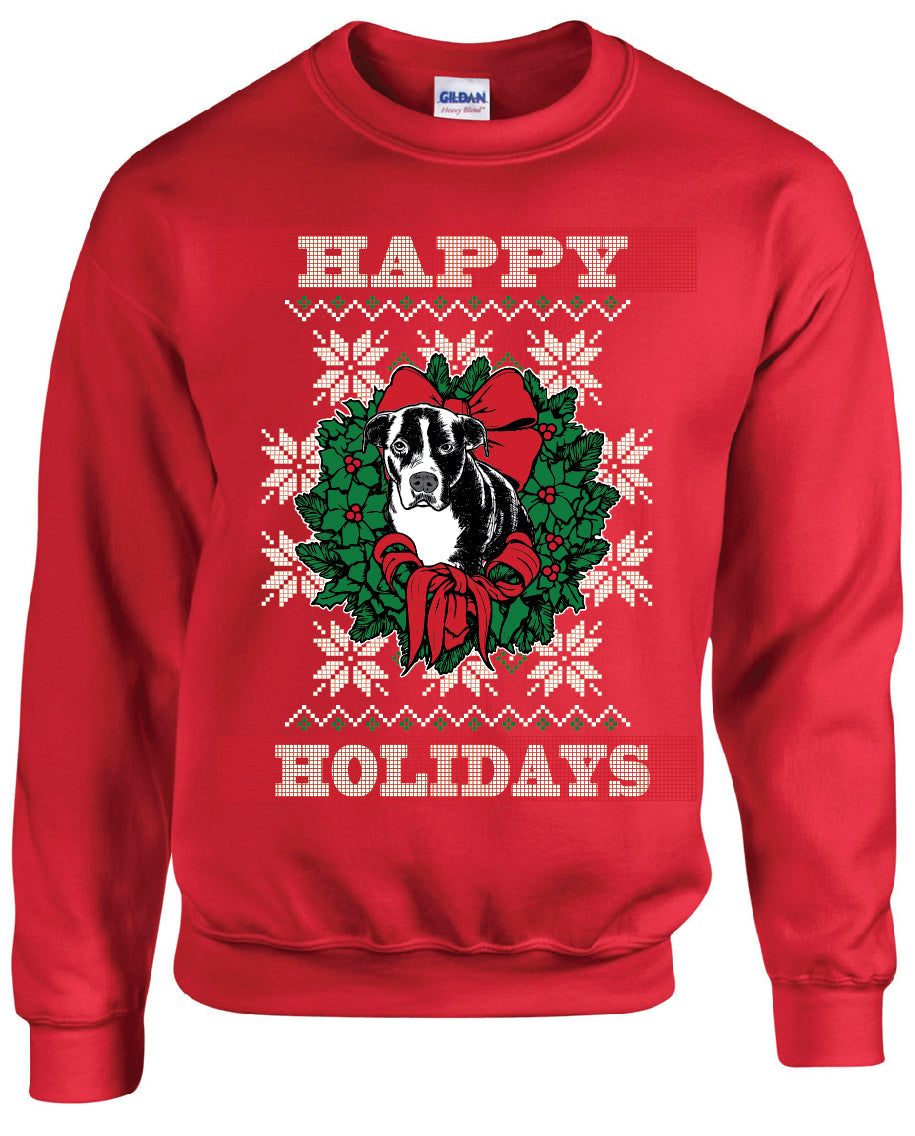 Happy Holidays Ugly Sweater - Pitbull