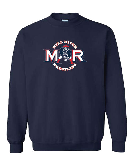 Mill River Wrestling Navy Crew Sweatshirt