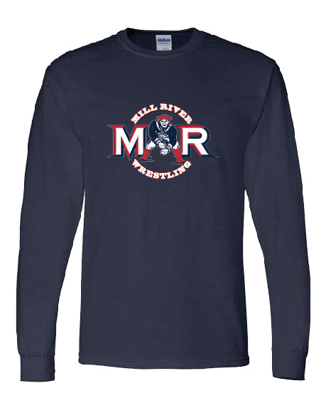 Mill River Wrestling Navy Long Sleeve T-shirt