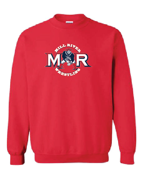 Mill River Wrestling Red Crew Sweatshirt