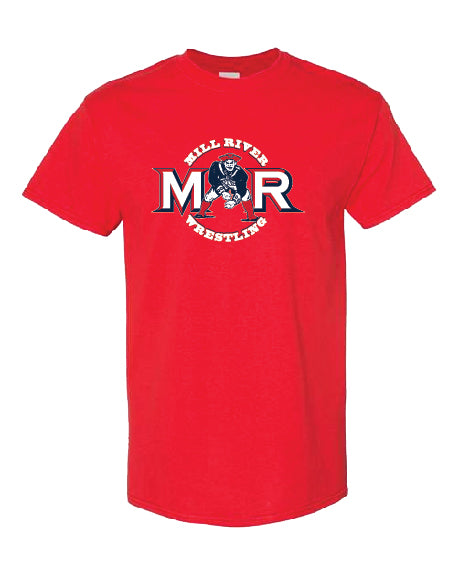 Mill River Wrestling Red t-shirt