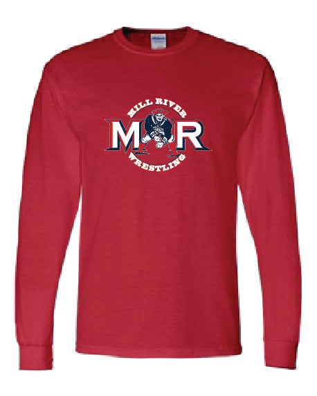 Mill River Wrestling Red Long Sleeve T-shirt