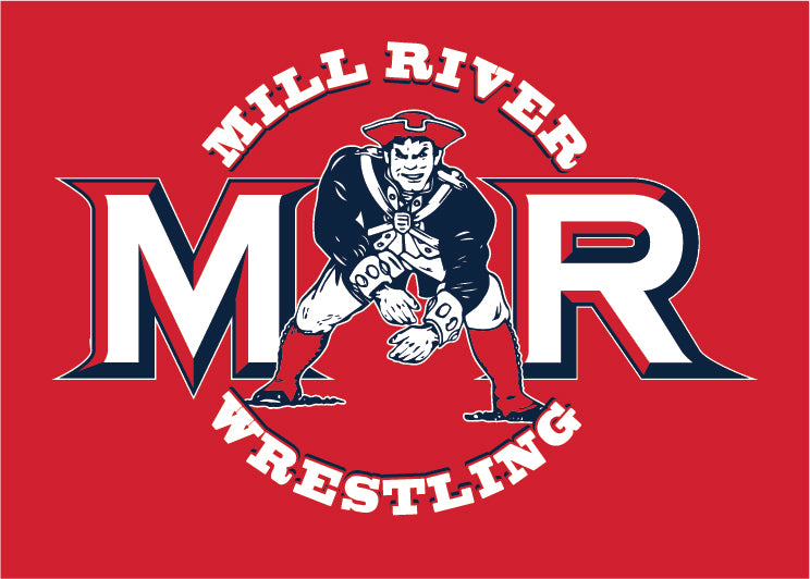 Mill River Wrestling Red Crew Sweatshirt