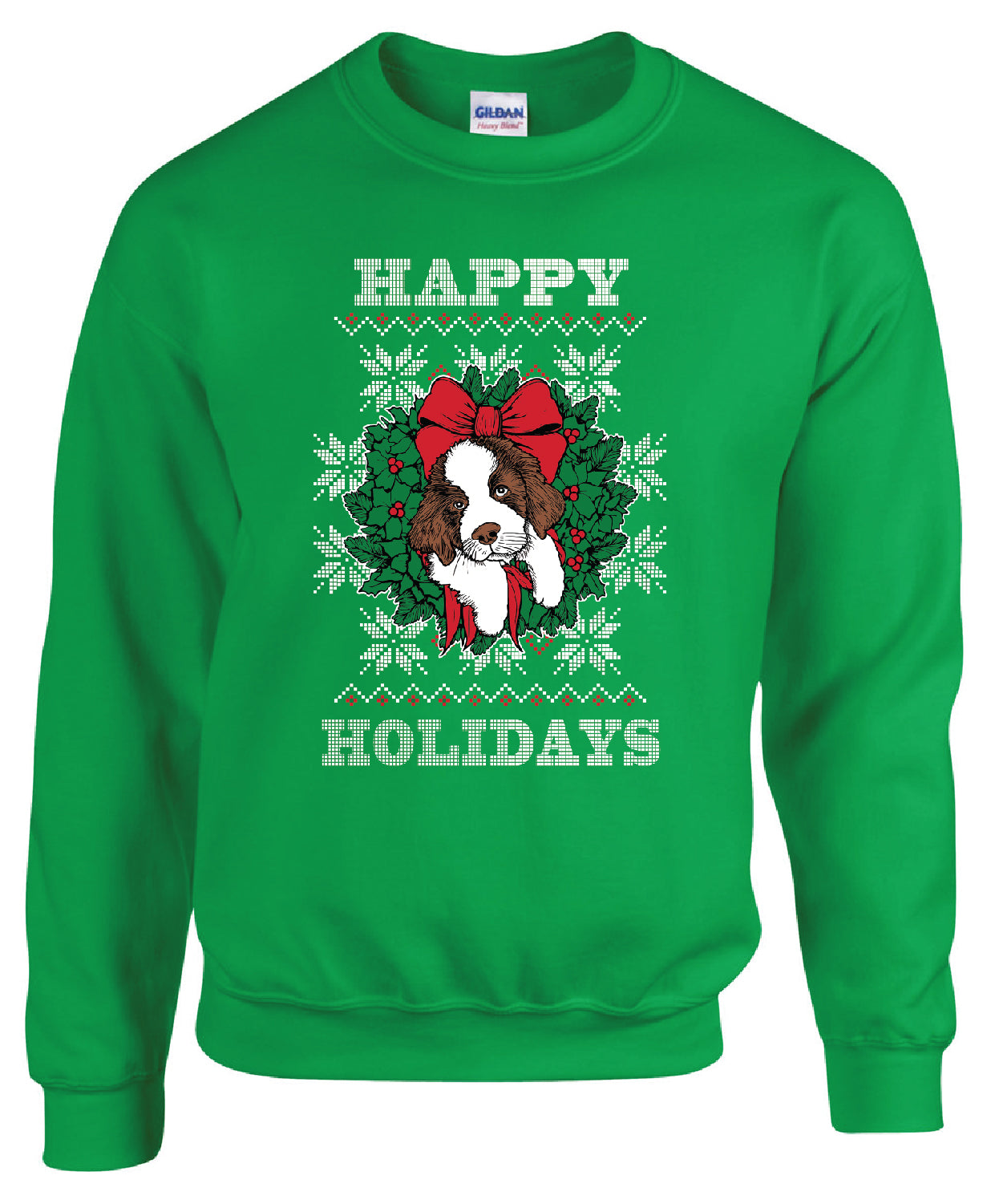 Happy Holidays Ugly Sweater - Saint Bernard