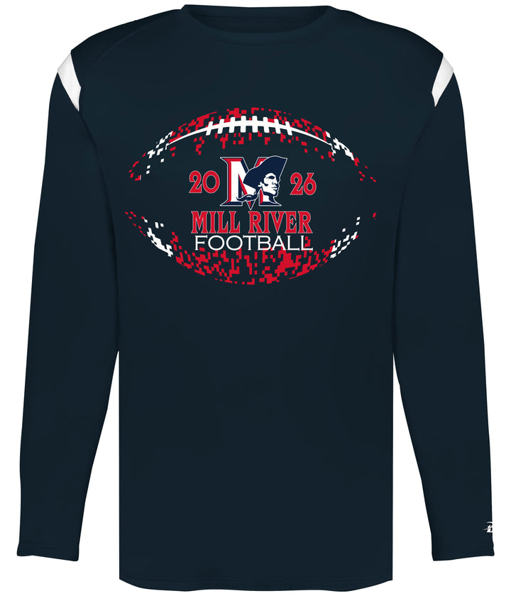 MRU Football travel navy RISE LONG SLEEVE TEE