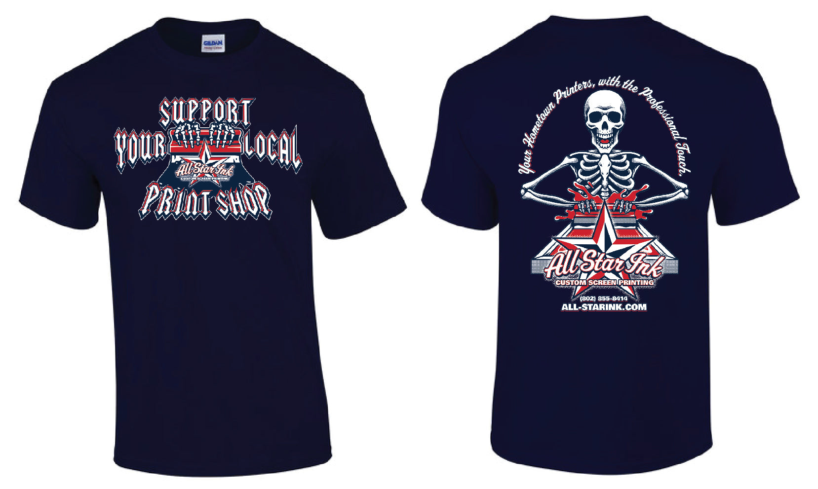 All-Star Ink Skeleton Navy t-shirt